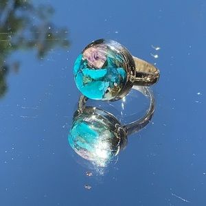CHAROITE IN CHRYSOCOLLA 925 STERLING SILVER RING, SIZE 6.5